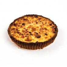 Quiche lorraine: ham, spek, ajuin en kaas