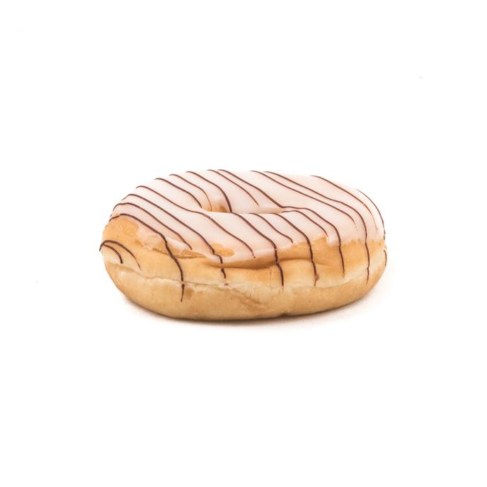 witte donut met streepjes